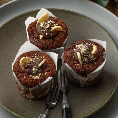 Banana, Hazelnut & Nutella Muffins - Bianco Pantry