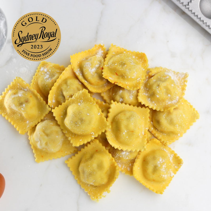 Handcrafted Ricotta and Chorizo with Saffron Ravioli - Bianco Pantry